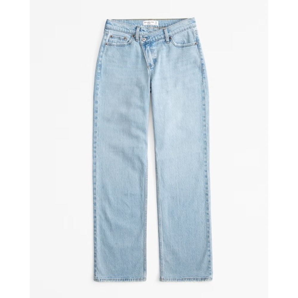Abercrombie & Fitch Pale Blue Wide-Leg Jeans